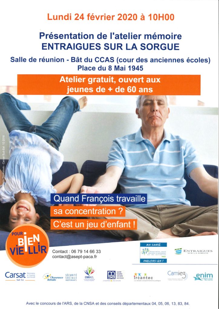 affiche pour les ateliers mémoire